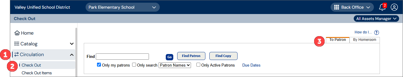 Check Out page with numbered callouts for each step.