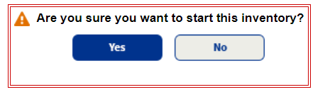 Inventory page with confirmation message highlighted.