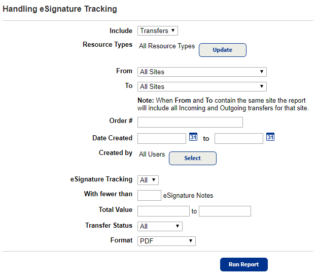 Handling eSignatures Tracking for Transfers